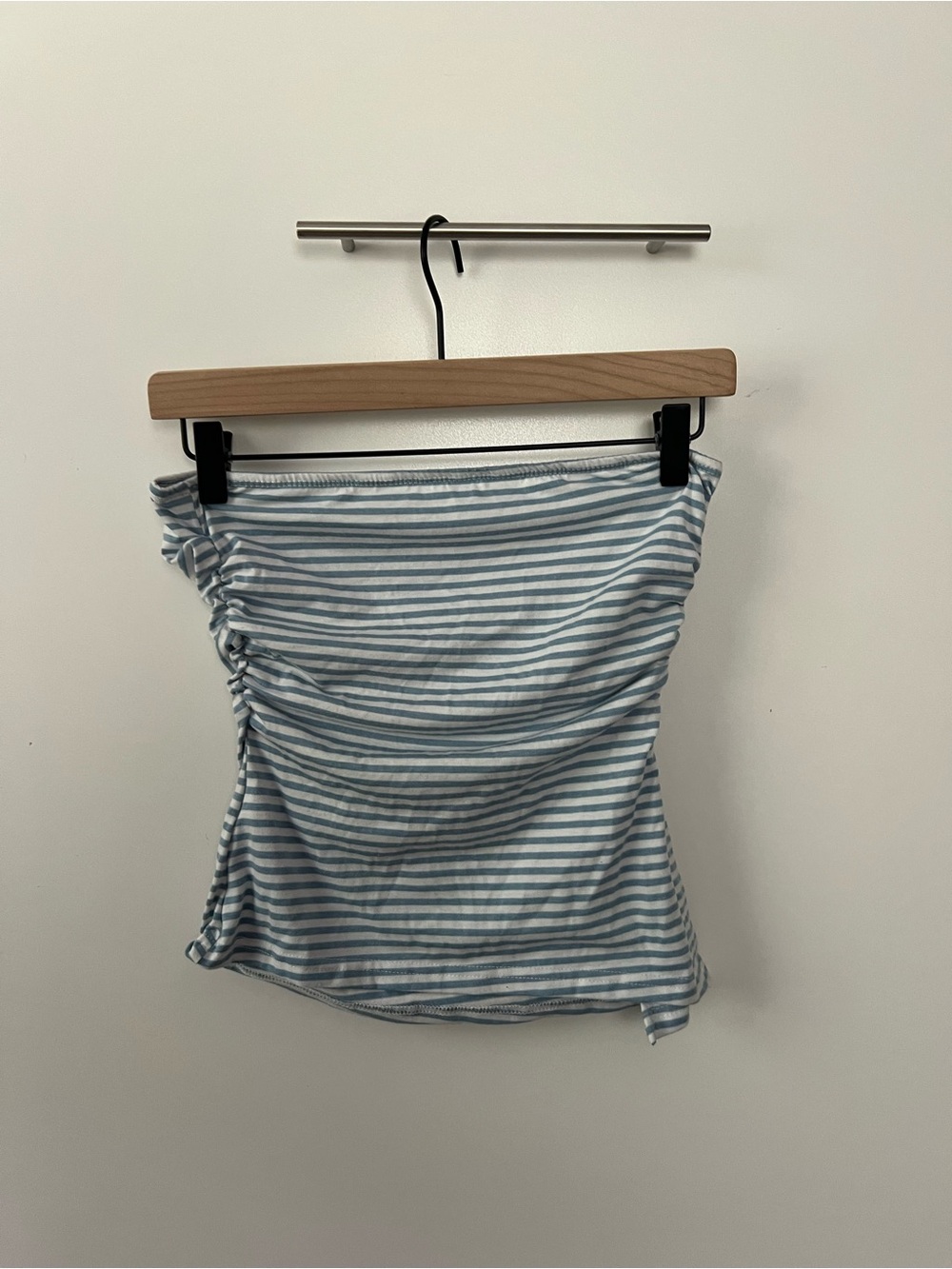 American Eagle Outfitters Light Blue & White Striped Mini Skirt